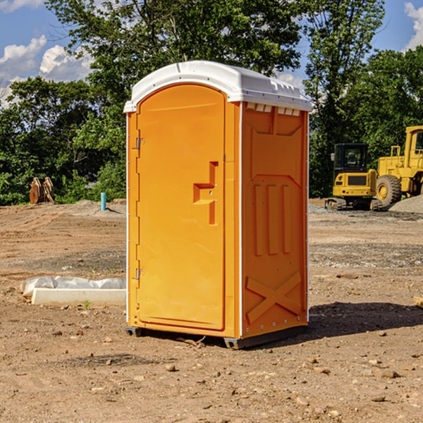 how often are the porta potties cleaned and serviced during a rental period in Harmony